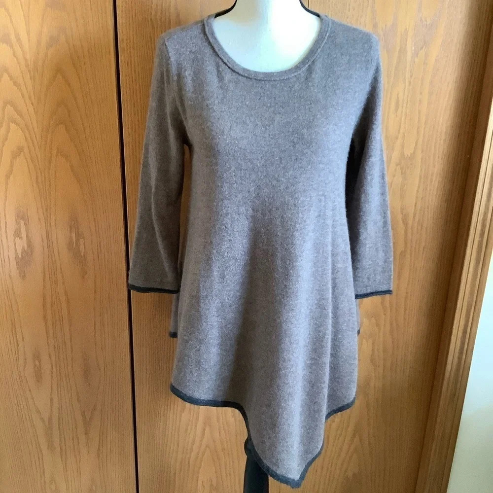 Magaschoni Brown Asymmetric Cashmere Sweater Sz-S